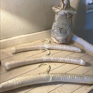 Elegant Cream Satin Padded Hangers